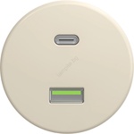 Reblig - Ретро USB розетка A+C без рамка бежова (RG0140)