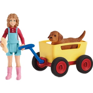 Schleich Комплект фигурки Schleich Farm Life - Момиче с куче и количка (42543-35684)