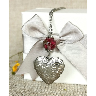 Meganflo Медальон за снимка сърце - стомана - малък