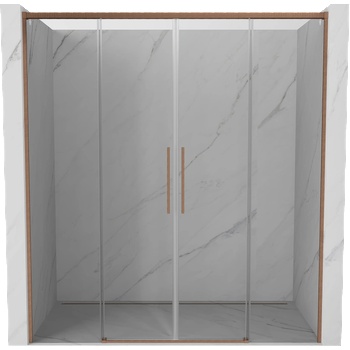 Mexen Rox Дуо плъзгащи се душ врати 170 см, прозрачни, четкана мед - 8C2-170-002-65-00 (8C2-170-002-65-00)