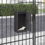 vidaXL Пощенска кутия със съхранение Черно 30 x 20 x 55 см Стомана (874947)