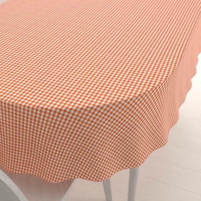 Biante oválný ubrus Rebeka RE-006 Oranžovo-bílá kostka malá 100x140 cm