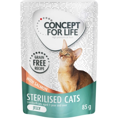 Concept for Life Sterilised Cats losos bez obilnín v želé 24 x 85 g