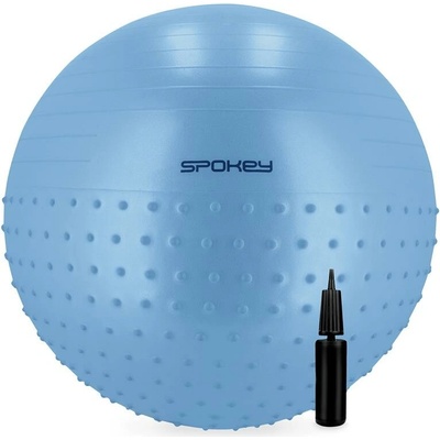HALF FIT 2v1 Masážna gymnastická lopta, 65 cm, modrá SPOKEY