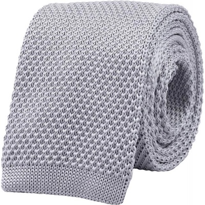 Pletená kravata Silver světlešedá