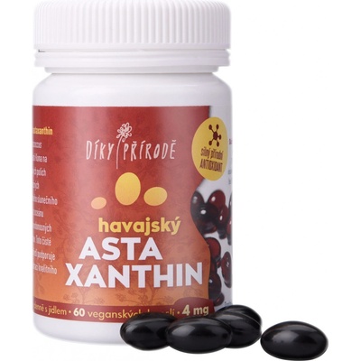 Díky přírodě Havajský astaxanthin Vegan 4 mg Astaxantínu 60 kapsúl