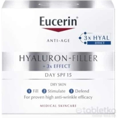 Eucerin Hyaluron-filler + 3 x denný krém refill suchá pleť anti-age spf15 náhradná náplň 50 ml
