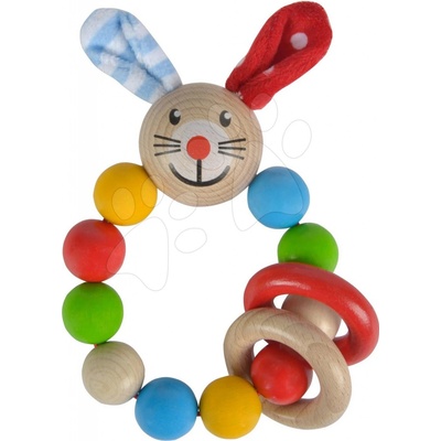 Eichhorn Dřevěné chrastítko Rabbit Baby zajíček s kuličkami