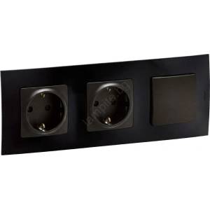 Legrand Legrand-Двойна домашна SCHUKO розетка 250V/16A и еднополюсен ключ № 1 NILOE (LR0114F)