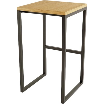 Woodman Черен/в естествен цвят бар стол от декор от дъб Frame - Woodman (243031101163)