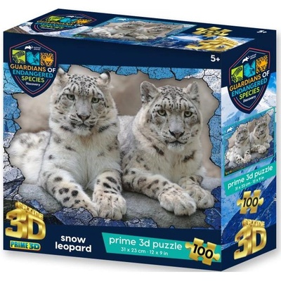 Prime 3D puzzle - ges Снежни леопарди 100 части (46pr-13969)