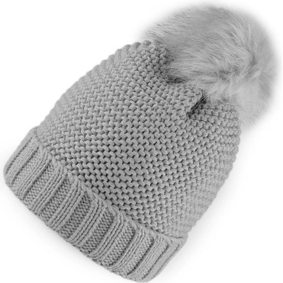 Stoklasa Dievčenská sada čiapky a šál s brmbolcami Šedá