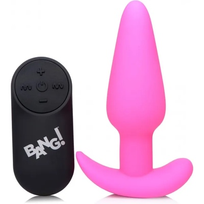 Bang! Remote Control 21X Vibrating Silicone Butt Plug Pink