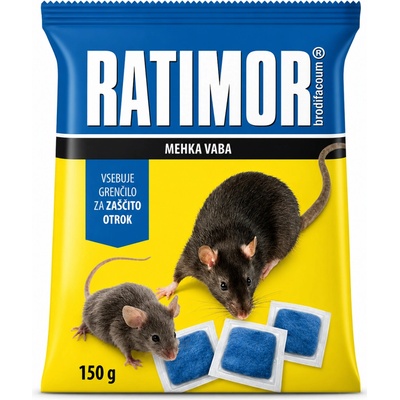 Krejsa UNICHEM RATIMOR měkká návnada Brodifacoum 150 g – Hledejceny.cz