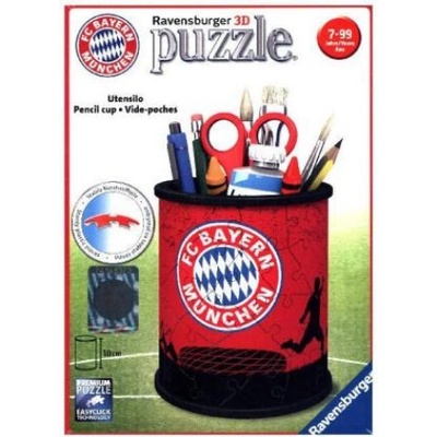 Ravensburger Verlag Ravensburger 3D Puzzle 11215 - Utensilo FC Bayern - 54 Teile - Stiftehalter für FC Bayern München Fans ab 6 Jahren, Schreibtisch-Organizer für Kinder