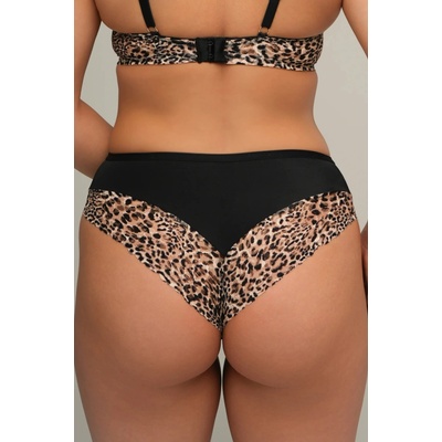 Ava Lingerie Brazilky 2208/B zvířecí vzor Čierno hnedá