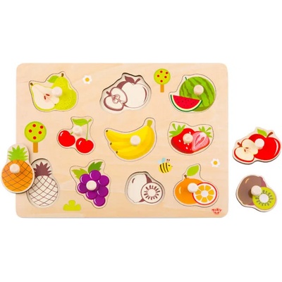 Tooky Toy Дървен Пъзел с дръжки Плодове ty854