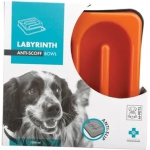 M-PETS Labyrinth Slow Feed Square Bowl - Купа за лакомо куче Лабиринт, оранжева, 25 х 25 х 5, 8 см, Белгия - 10504217
