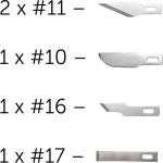 Shesto Modelcraft резервни остриета (2x#11, #10, #16, #17)