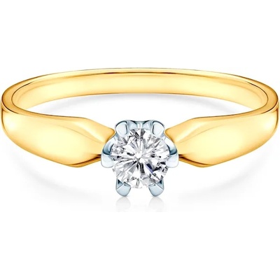 SAVICKI Годежен пръстен Triumph of Love: двуцветно злато, бял сапфир