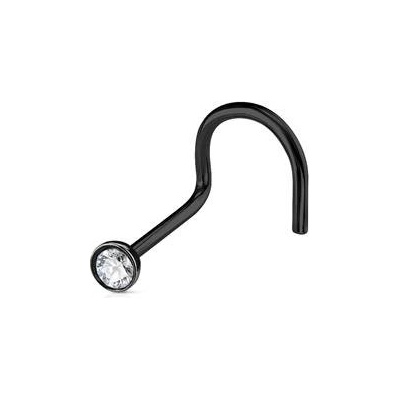 Šperky4U černý zahnutý piercing do nosu N0047-K