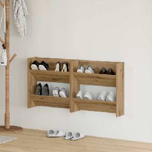 vidaXL Шкаф за обувки 2 бр. 60 x 18 x 60 см Инженерна дървесина (875143)