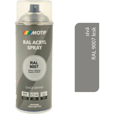 Motip Acryl 400 ml RAL 9007 lesk
