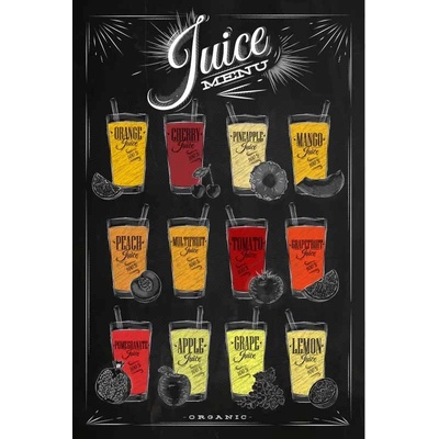 Ceduľa Juice Menu
