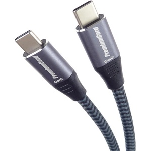 PremiumCord USB 3.2 Gen 2x2 кабел, C - C, 100 W, 5 A, 20 Gbit/s, поддръжка на видео, M/M, 0, 5 м, сив (KU31CR05)