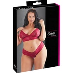 Cottelli Collection Plus Size - комплект дантелено бельо - голям размер - червен - 2XL (22124043061)