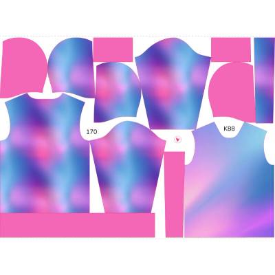 Takoy Panel se střihem 170 dětská mikina funkční teplákovina pastelový gradient