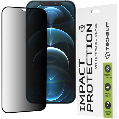 Techsuit Протектор за iPhone 12 Pro Max - 111D Privacy Full Glue - черен