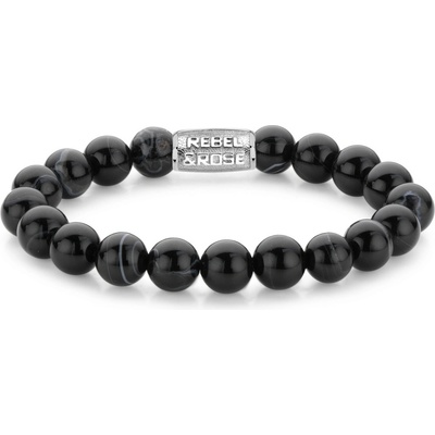 Rebel & Rose unisex náramok Black Velvet 10 mm RR-10001-S-M