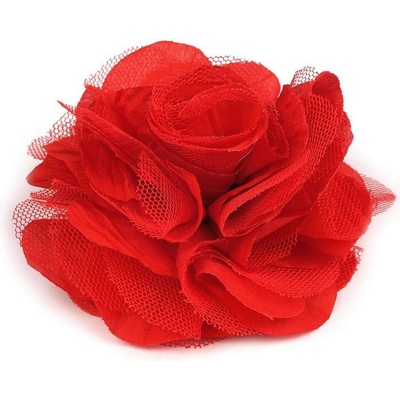 Brož ozdoba růže varianta 21 bordó sv.