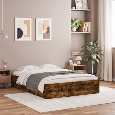 Petrashop 3207319 Rám postele se zásuvkami kouřový dub/ kompozitní dřevo