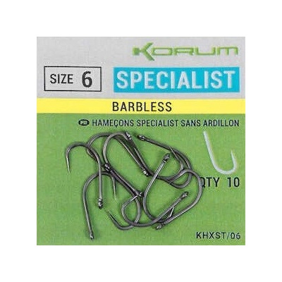Korum Barbless Xpert Specialist Hook veľ.6 10 ks