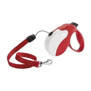 Ferplast - Amigo Cord Large - Автоматичен повод за кучета до 50 кг, 5 метра въже - червено бял