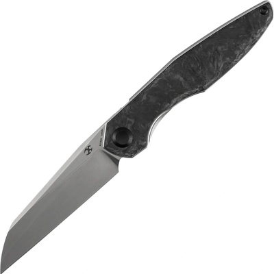 Kansept Halide Stonewashed CPM S35VN with Dark Matter Glow Fatcarbon handle K1136A1