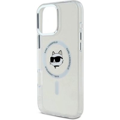 CG Mobile Apple iPhone 16 Pro Max KARL LAGERFELD IML CHOUPETTE HEAD METAL FRAME MAGSAFE силиконов протектор за телефон, удароустойчив, ABSOLUTE KLHMP16XHLSCHH (KLHMP16XHLSCHH)
