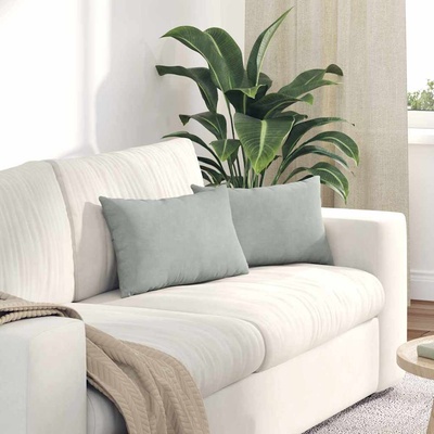 vidaXL Диван възглавници 2 pcs Светлосиво 50 x 30 cm Кордюрова тъкан (42013627)