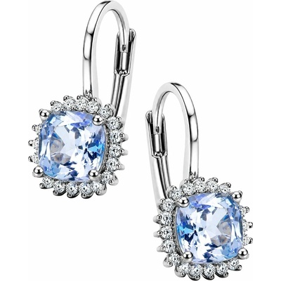 Zlaton Náušnice bílé zlato visací 1.7cm 3g s topazem 2.50ct a diamanty 0.22ct N19062603437