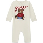 Guess Бял гащеризон за новородено бебе с голямо цветно мече Guess