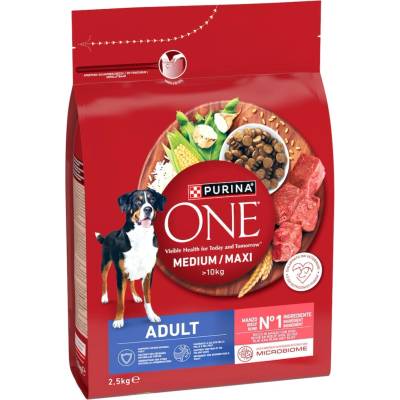 Purina One Medium/Maxi Adult s hovädziem 2,5 kg