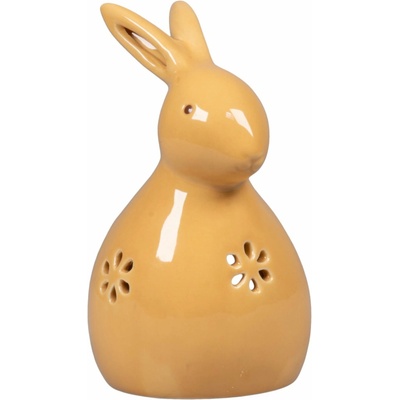 Det Gamle Apotek Keramický svícen Happy Easter Bunny Yellow menší, oranžová barva, keramika – Sleviste.cz
