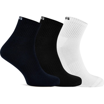 Boss Мъжки чорапи Boss 3-pack Quarter Sock Mens - Blk/Wht/Nvy 960