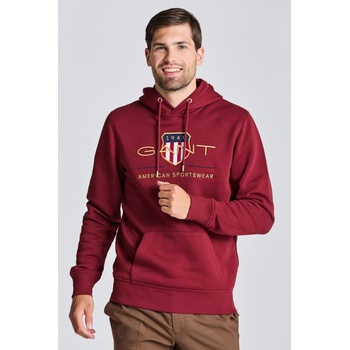 Gant MIKINA GANT ARCHIVE SHIELD HOODIE červená