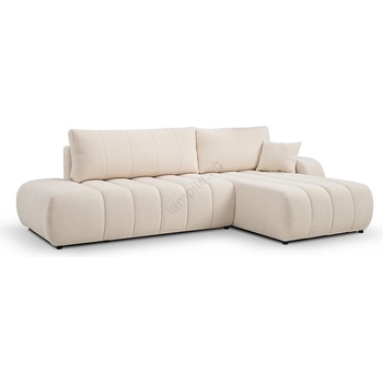 Laski Разтегателен ъглов диван desio, l-образен, с вградено място за съхранение, десен, бежов (lk0065)