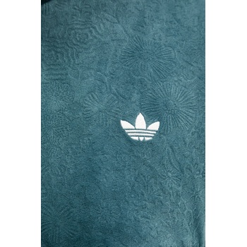 Adidas Кадифен суичър adidas Originals Fb Liberty Tt в зелено с апликация JW5267 (JW5267)
