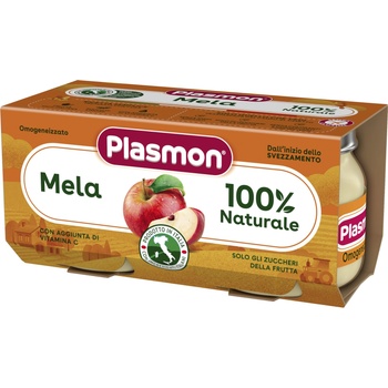 Plasmon плодово пюре от ябълка 6+м 2х80г