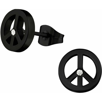 Image 1 of Bijutanki Черни Обеци от Медицинска Стомана - Мир